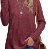 Long Sleeve Shirts for Women Lightweight Crew Neck Casual Tunic Tops
