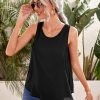 Women's Sleeveless Chiffon Tank Top Double Layers Keyhole Back Blouse Tunic S-XXL