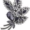 Big Large Brooch Pin Austrian Crystal Leaf Shape Bouquet Rhinestone Scarf Decoration Wreath Cloth Brooches Pins For Women Girls
