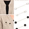 6 Pieces Sweater Shawl Clips Retro Pearl Brooch Pins Crystal Cardigan Collar Clip Dress Shirt Clip for Back Cinch and Waist for Women Girl Clothing Costume Accessory