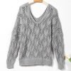 Fall Sweaters Round Neck Crochet Hollow Out Cute Winter Pullover Sweaters for Women Trendy 2024