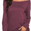81Tzvdgq8sL._AC_SL1500 Women's Long Sleeve Boat Neck Off Shoulder Blouse Tops
