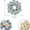 Austrian Crystal Wedding Flower Wreath Brooch Pin Blue Sapphire Color Gold-Tone