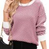 81_IKbTfZ3L._AC_SL1500 Women's Crewneck Cute Sweaters 2024 Striped Colorblock Fall Winter Knitted Pullover Tops