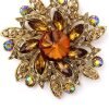 Vintage Women's Austrian Crystal Elegant Flower Brooch Wedding Broach Pin