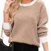81aA9gyIE4L._AC_SL1500 Women's Crewneck Cute Sweaters 2024 Striped Colorblock Fall Winter Knitted Pullover Tops