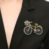 Rhinestone Creative Bicycles Brooch Pin for Women Retro Elegant Handmade Blue Brooches Pins Classic Wedding Fashion Jewelry Accessories Gift