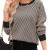 81gBYE3L5UL._AC_SL1500 Women's Crewneck Cute Sweaters 2024 Striped Colorblock Fall Winter Knitted Pullover Tops