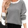 81gpbGaqqNL._AC_SL1500 Women's Crewneck Cute Sweaters 2024 Striped Colorblock Fall Winter Knitted Pullover Tops
