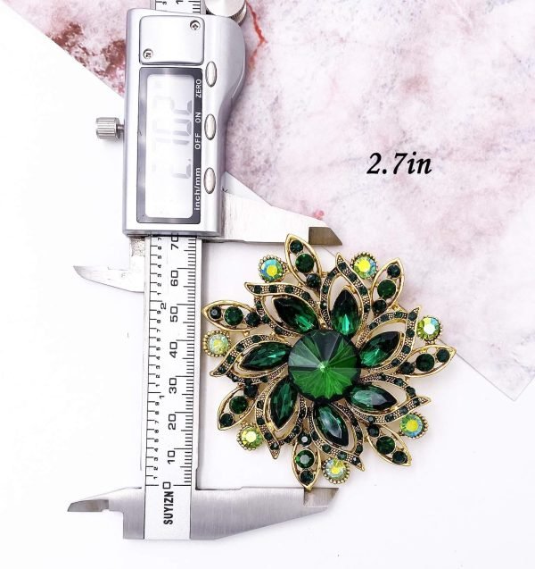 Vintage Women's Austrian Crystal Elegant Flower Brooch Wedding Broach Pin