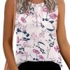 Women's Sleeveless Chiffon Tank Top Double Layers Keyhole Back Blouse Tunic S-XXL