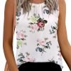 Women's Sleeveless Chiffon Tank Top Double Layers Keyhole Back Blouse Tunic S-XXL