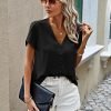 Short Sleeve Blouses for Women 2024 Summer Western Chiffon Shirts Dressy Casual Pearl Tops