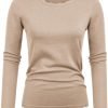 Women's High Stretchy Long Sleeve Pullover Sweater Blouse Top
