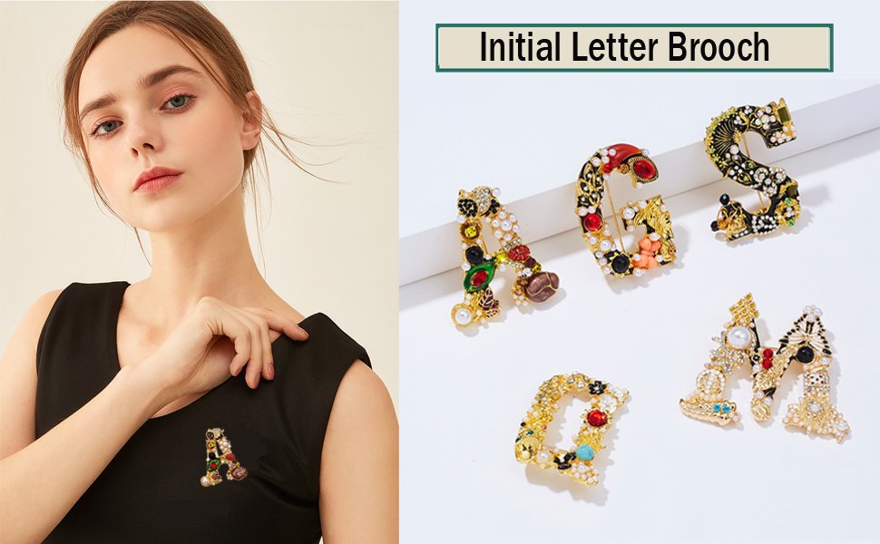 Initial brooch pin