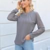 Women's Waffle Knit Tops Dressy Business Casual Blouses Lace Long Sleeve Work Shirts Fall Clothes