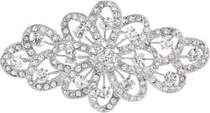 91DtjzfHw7L._AC_SL1500 4 Inch Flower Ribbon Brooch Clear Austrian Crystal