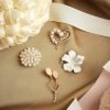 4Pcs Women's Brooch Pin Lapel Heart Brooch Simulated Crystal Pearl Rhinestone Flower Brooches for Women Bridal Wedding