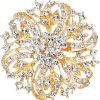 91I2IZ4hu0L._AC_SL1500 Austrian Crystal Vintage Inspired Bridal Flower Brooch Corsage