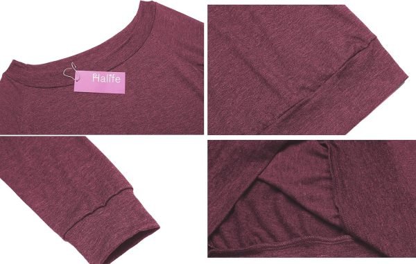 91JZ8yJHyAL._AC_SL1500 Women's Long Sleeve Boat Neck Off Shoulder Blouse Tops