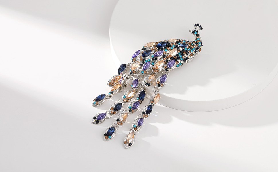 peacock brooch