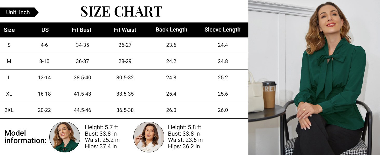 GRACE KARIN Women's Office Bow Tie Blouse Puff Sleeve Peplum Dressy Shirt Smocked Waist