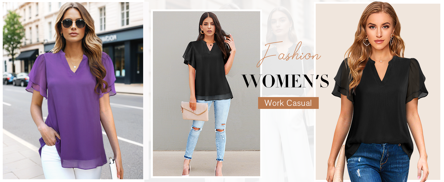 work tops dressy casual blouse