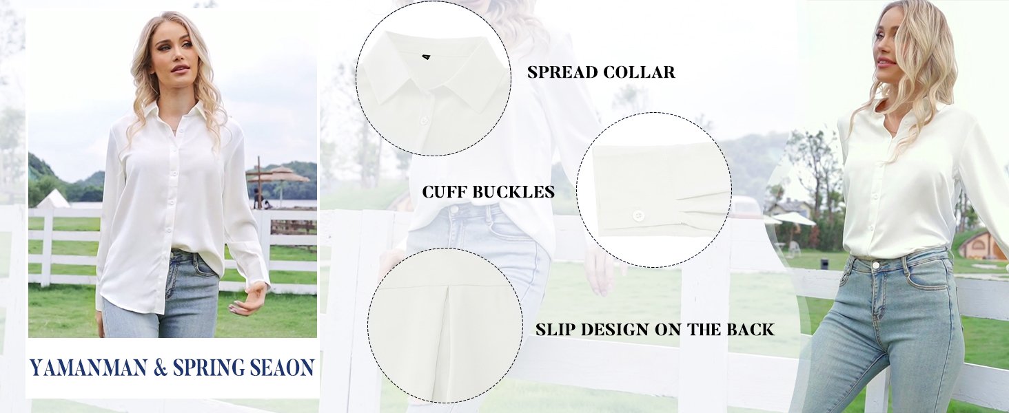 white blouse for women long sleeve