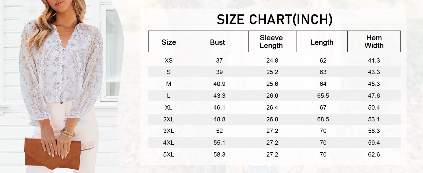 Womens Casual Boho Floral Print V Neck Long Sleeve Blouses