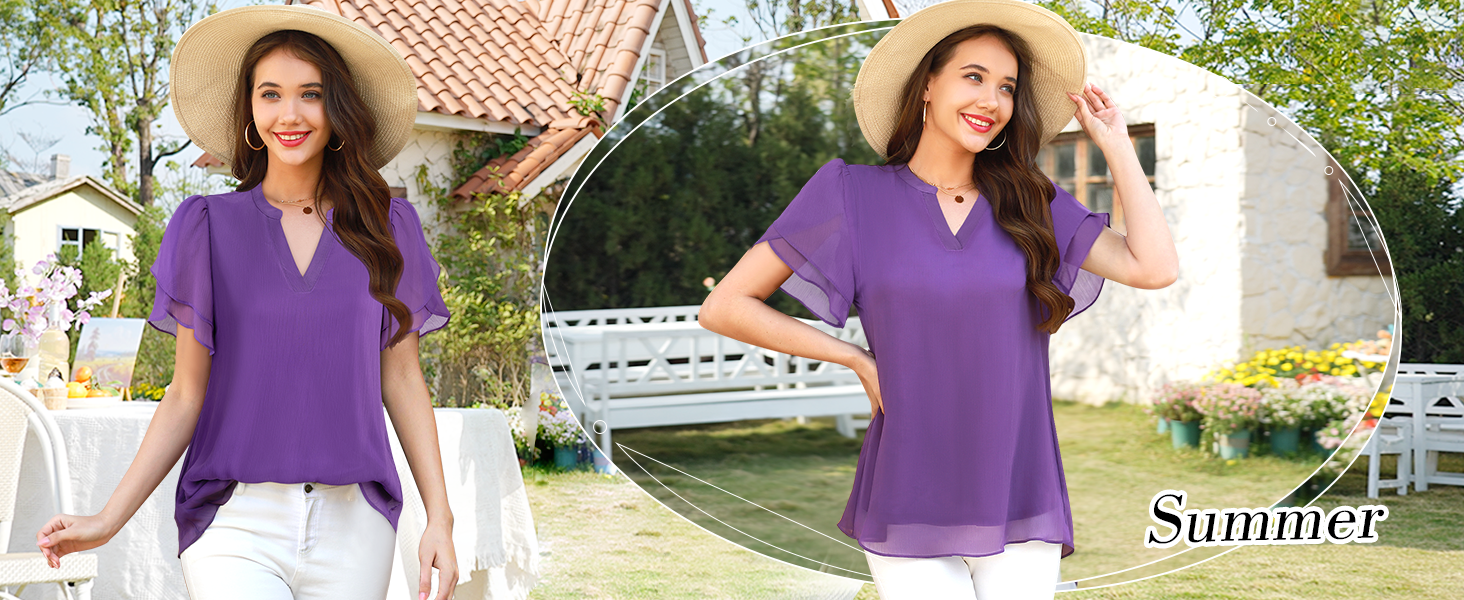 work tops dressy casual blouse